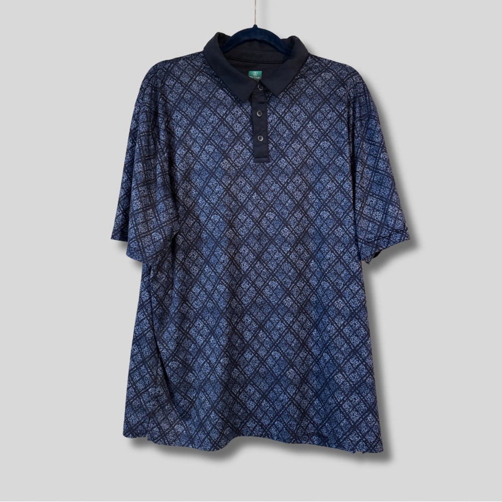Pro Tour Men's Blue Patterned Golf Polo Shirt